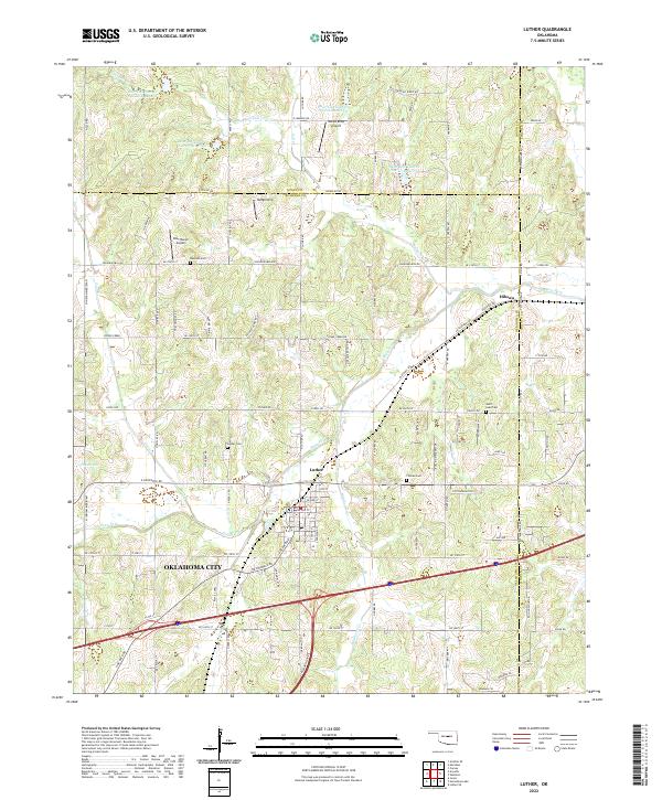 USGS Topographic Map – Luther