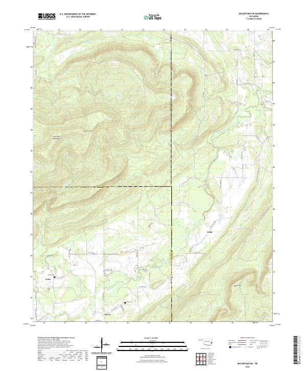 USGS Topographic Map – McCurtain SW
