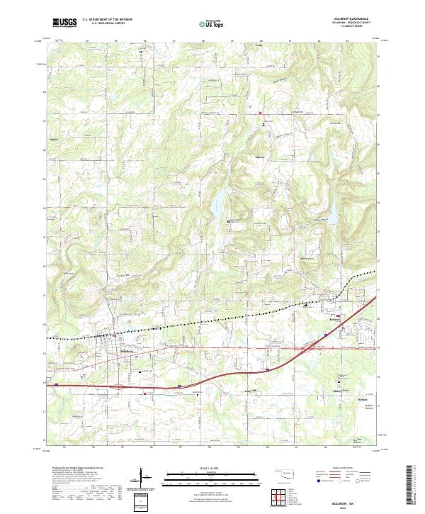 USGS Topographic Map – Muldrow