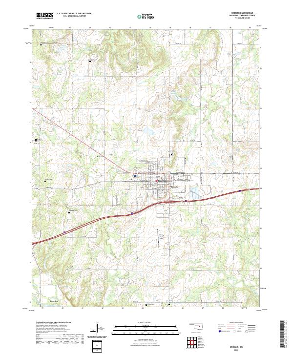 USGS Topographic Map – Okemah