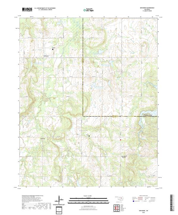 USGS Topographic Map – Okfuskee