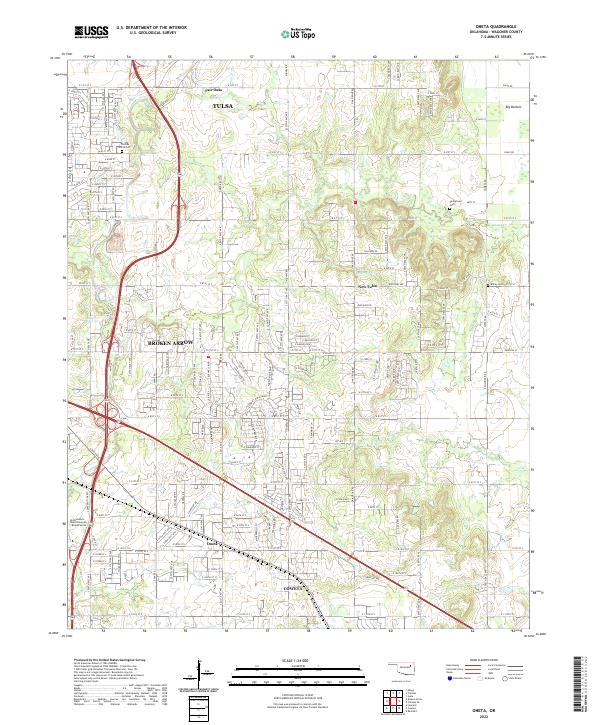 USGS Topographic Map – Oneta