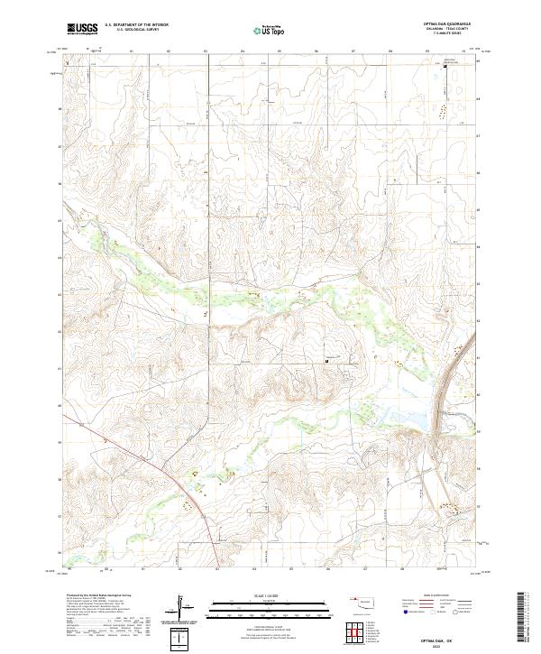 USGS Topographic Map – Optima Dam