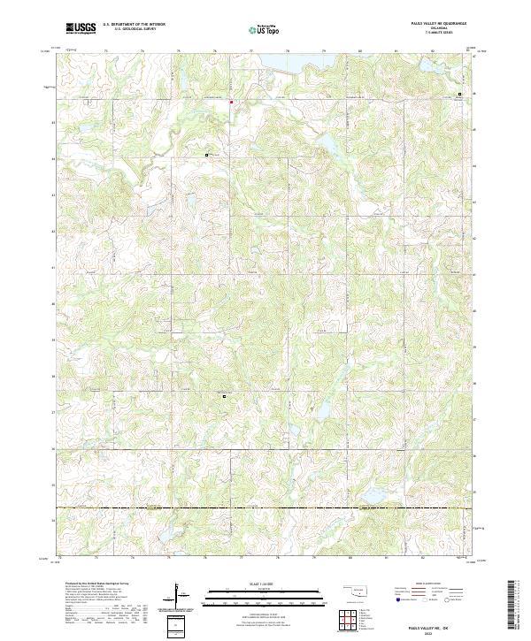 USGS Topographic Map – Pauls Valley NE