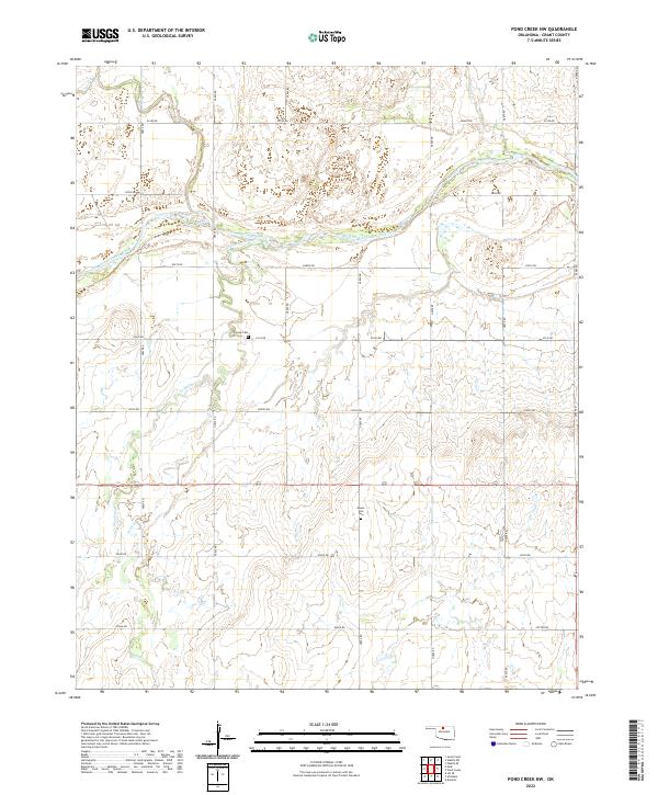 USGS Topographic Map – Pond Creek NW