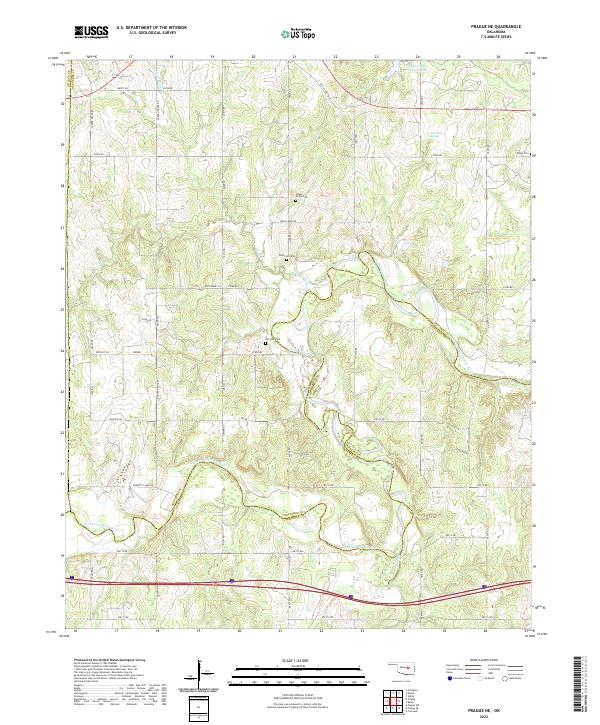 USGS Topographic Map – Prague NE