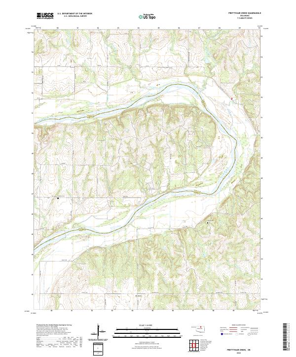 USGS Topographic Map – Prettyhair Creek