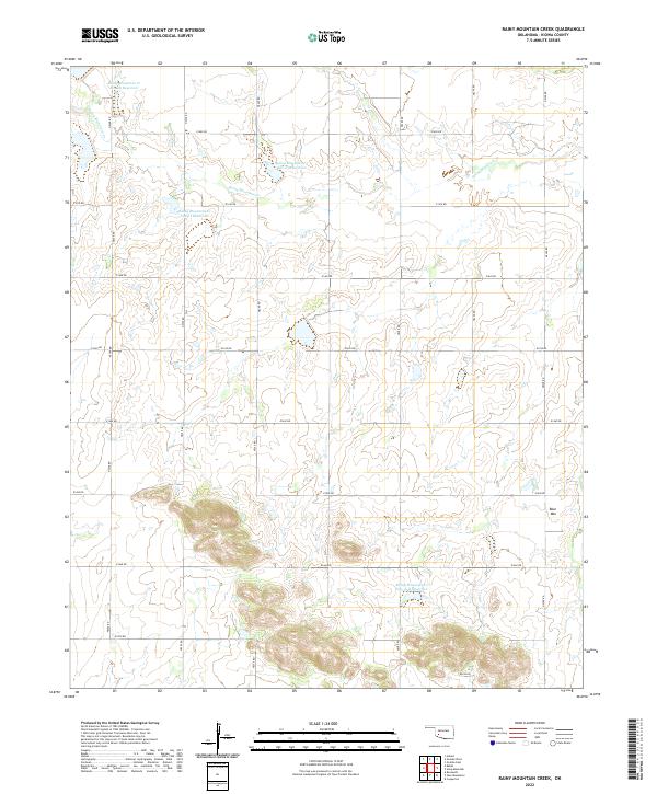 USGS Topographic Map – Rainy Mountain Creek
