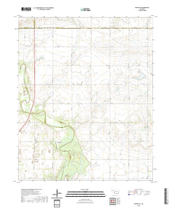 USGS Topographic Map – Retrop SE
