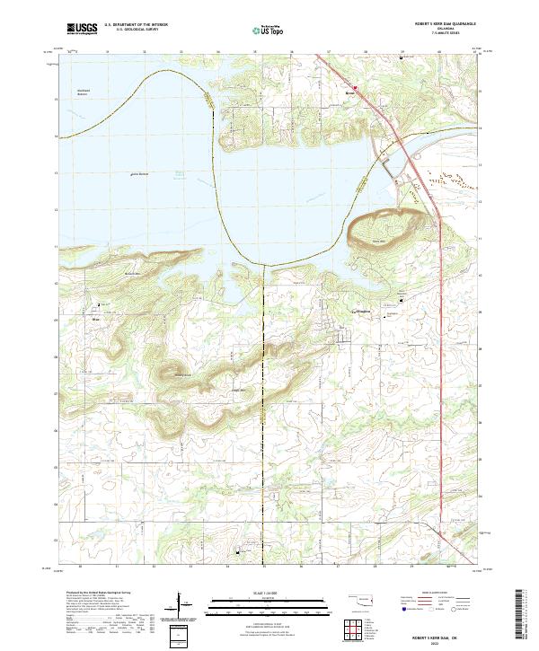 USGS Topographic Map – Robert S Kerr Dam