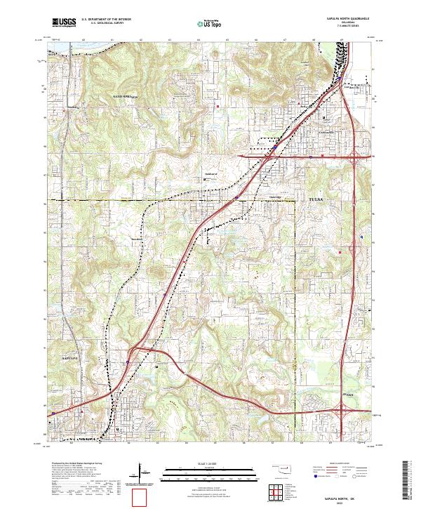 USGS Topographic Map – Sapulpa North