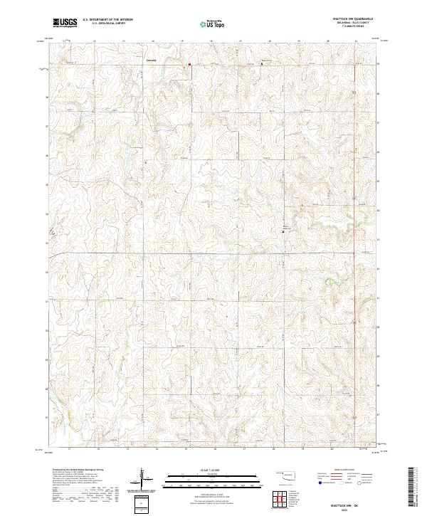USGS Topographic Map – Shattuck NW