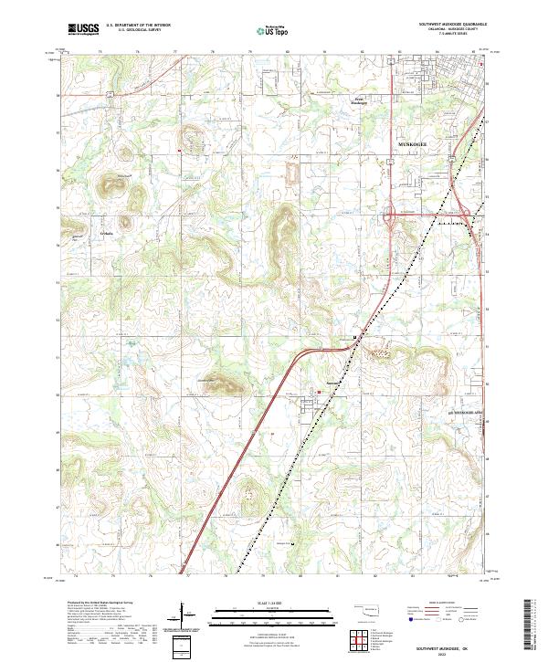 USGS Topographic Map – Southwest Muskogee