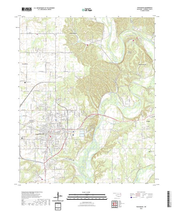 USGS Topographic Map – Tahlequah