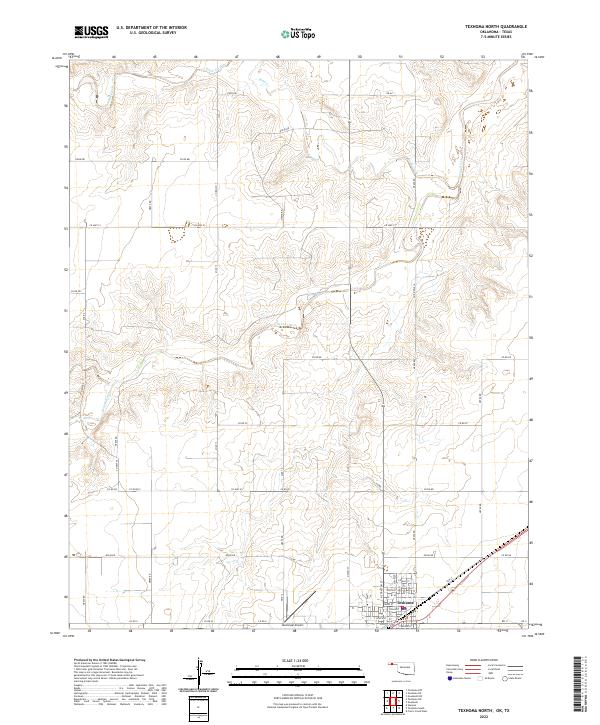 USGS Topographic Map – Texhoma North