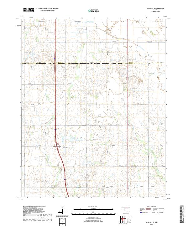 USGS Topographic Map – Tonkawa SE