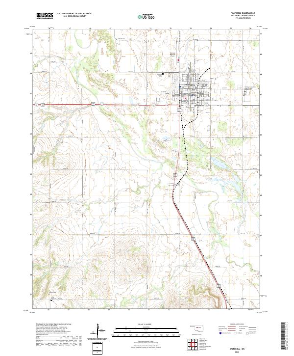 USGS Topographic Map – Watonga
