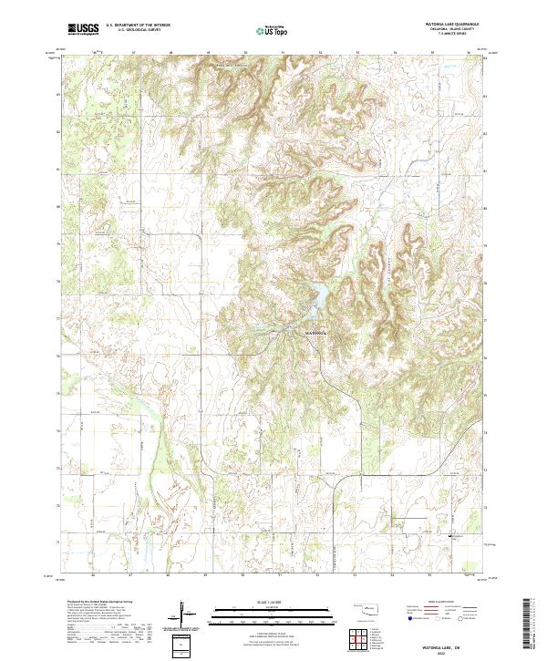 USGS Topographic Map – Watonga Lake