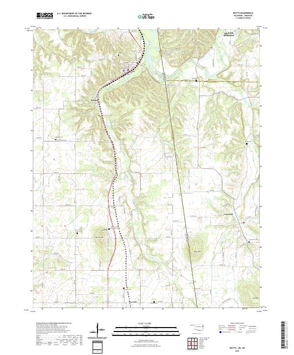 USGS Topographic Map – Watts