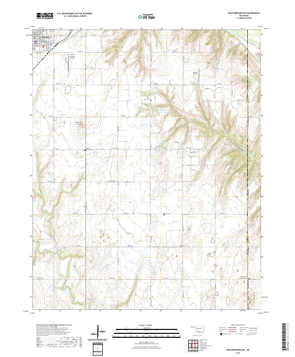 USGS Topographic Map – Weatherford NW