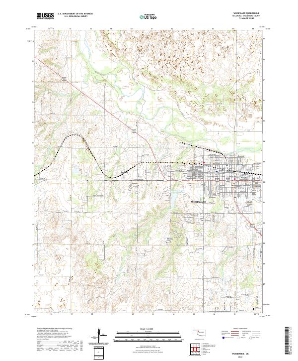 USGS Topographic Map – Woodward