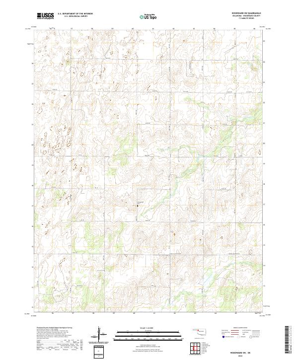 USGS Topographic Map – Woodward SW