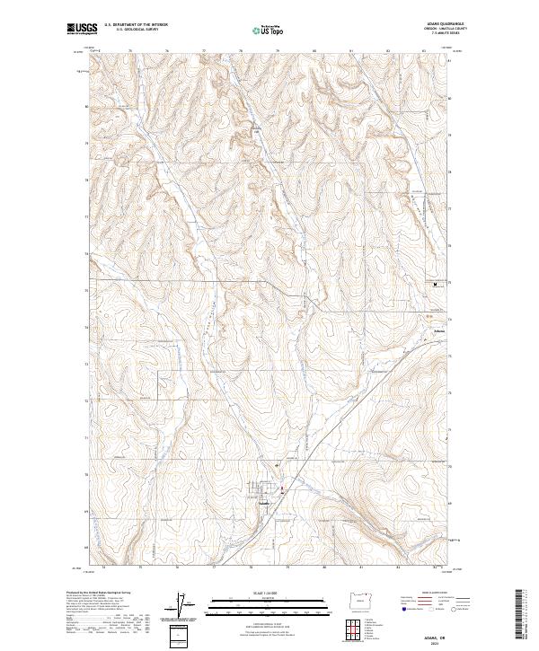 USGS Topographic Map – Adams