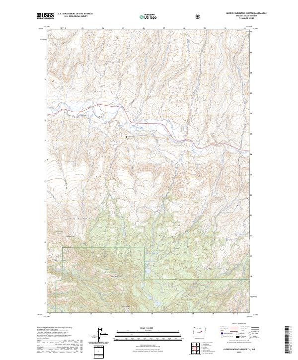 USGS Topographic Map – Aldrich Mountain North