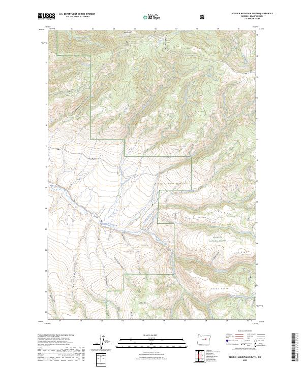 USGS Topographic Map – Aldrich Mountain South