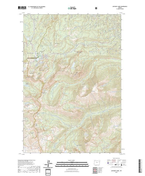 USGS Topographic Map – Anthony Lakes