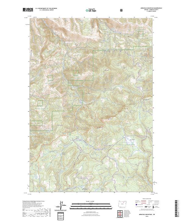 USGS Topographic Map – Arbuckle Mountain