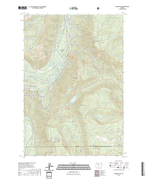 USGS Topographic Map – Badger Lake