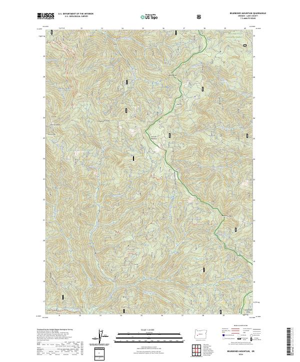 USGS Topographic Map – Bearbones Mountain