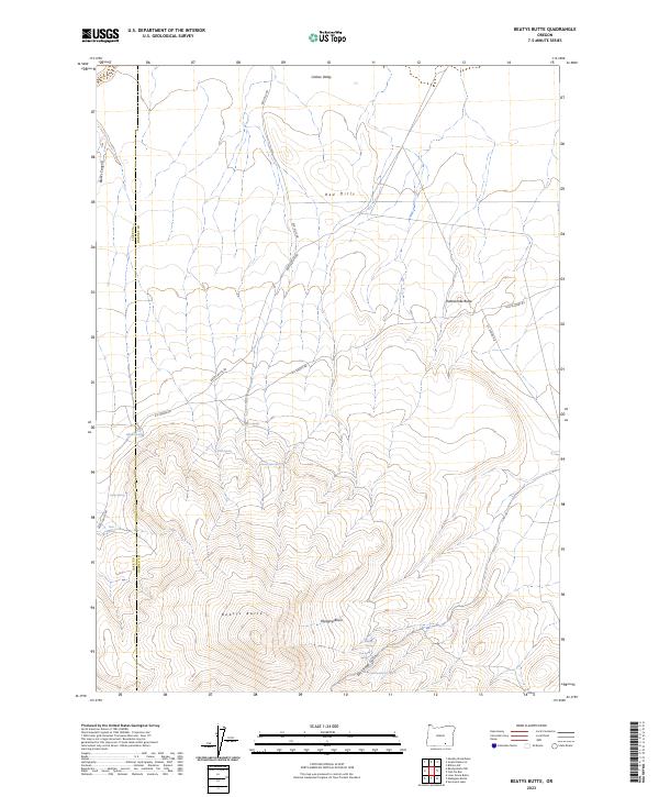 USGS Topographic Map – Beatys Butte