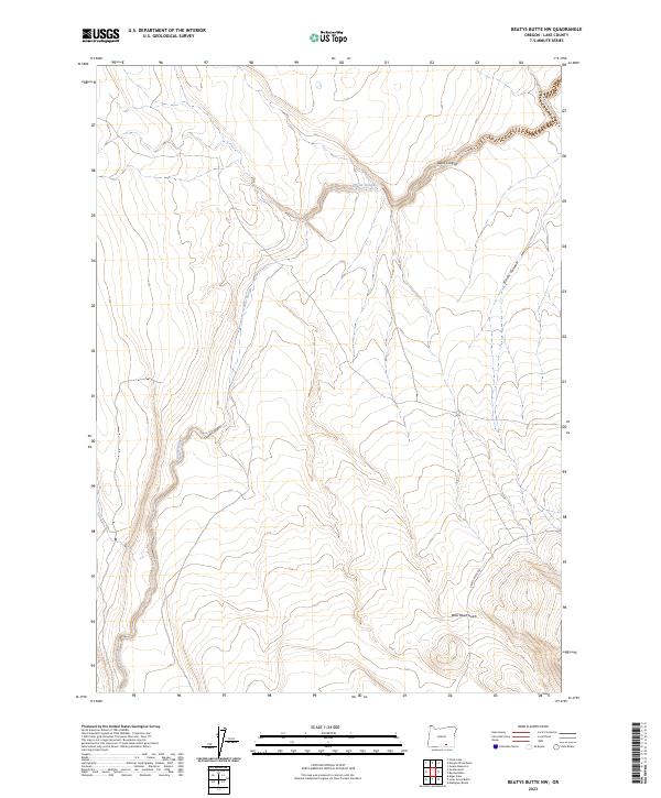 USGS Topographic Map – Beatys Butte NW