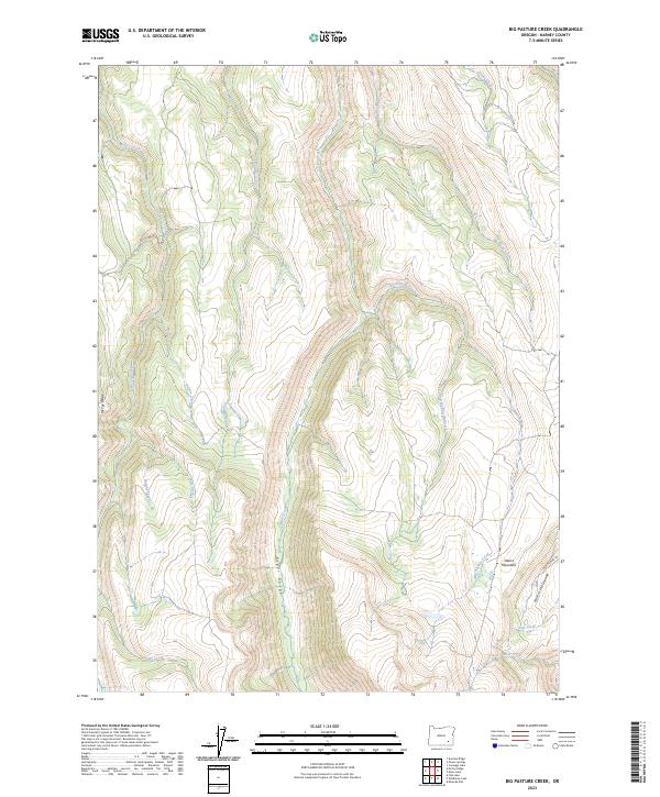 USGS Topographic Map – Big Pasture Creek