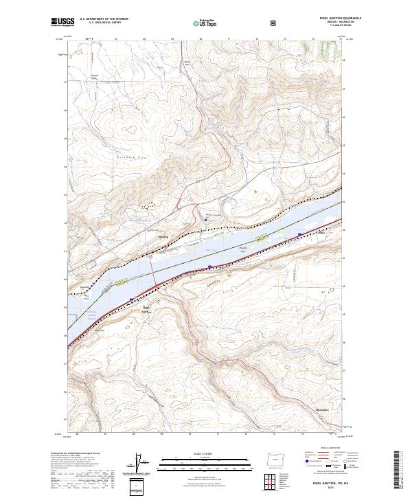USGS Topographic Map – Biggs Junction