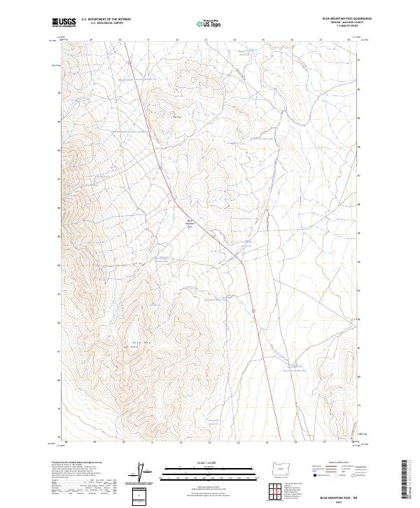 USGS Topographic Map – Blue Mountain Pass