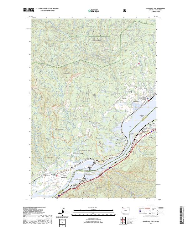 USGS Topographic Map – Bonneville Dam