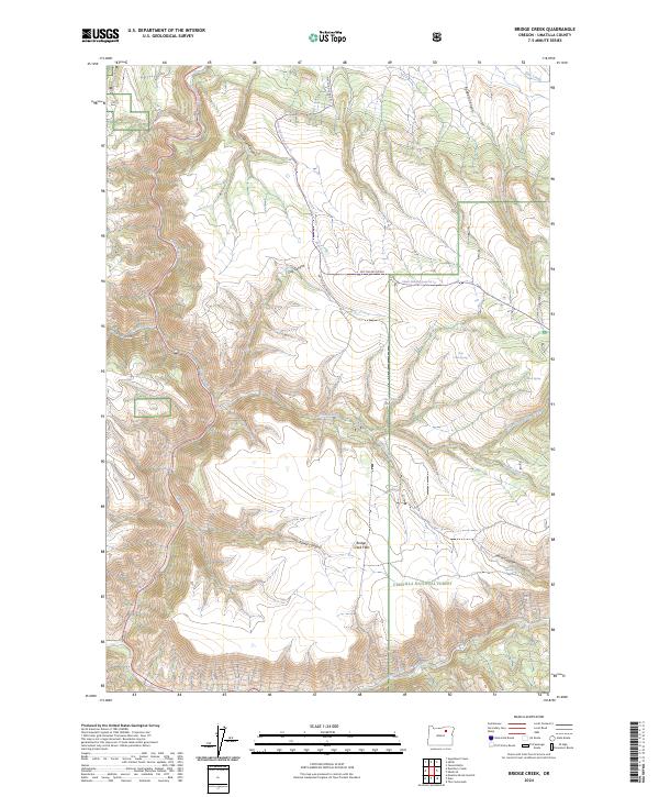 USGS Topographic Map – Bridge Creek
