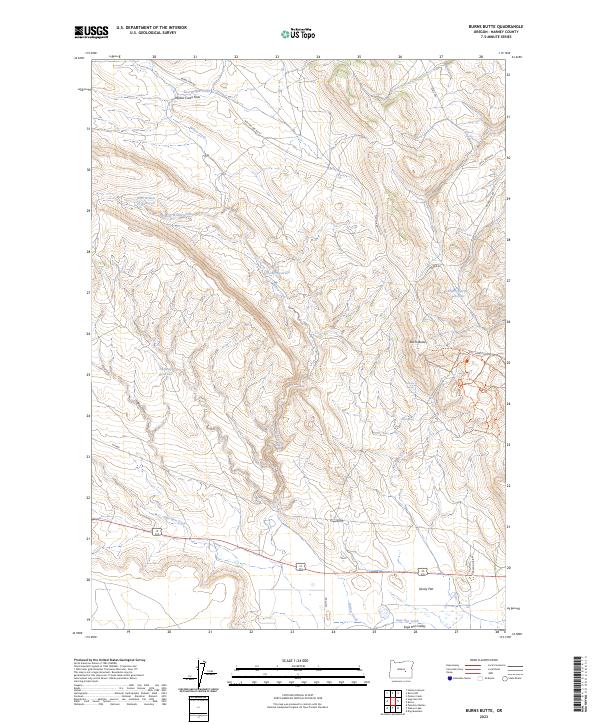 USGS Topographic Map – Burns Butte