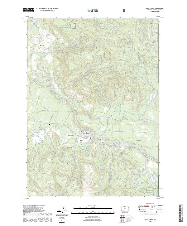 USGS Topographic Map – Butte Falls