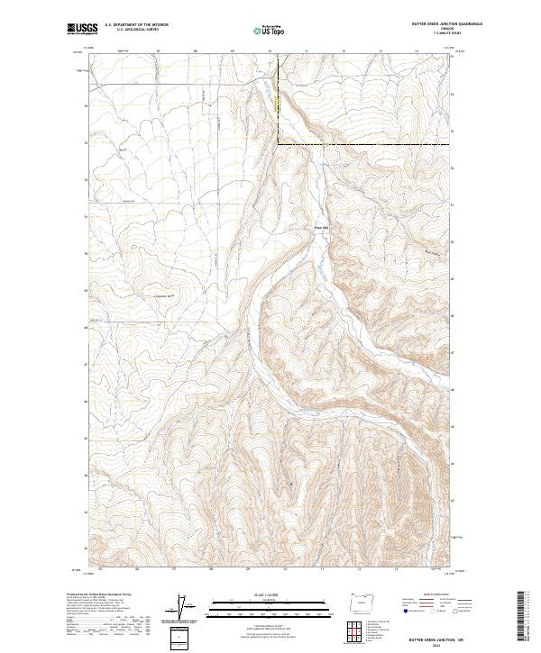 USGS Topographic Map – Butter Creek Junction