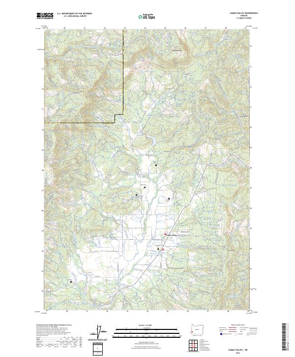 USGS Topographic Map – Camas Valley