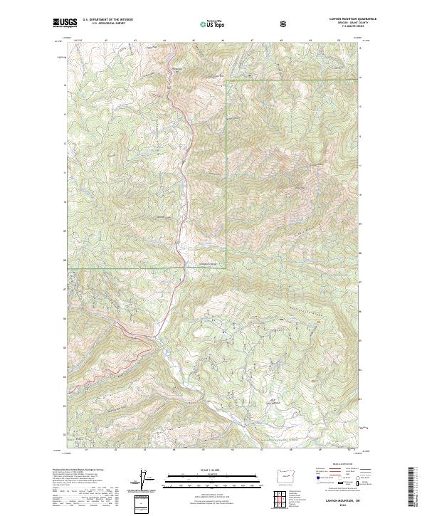 USGS Topographic Map – Canyon Mountain