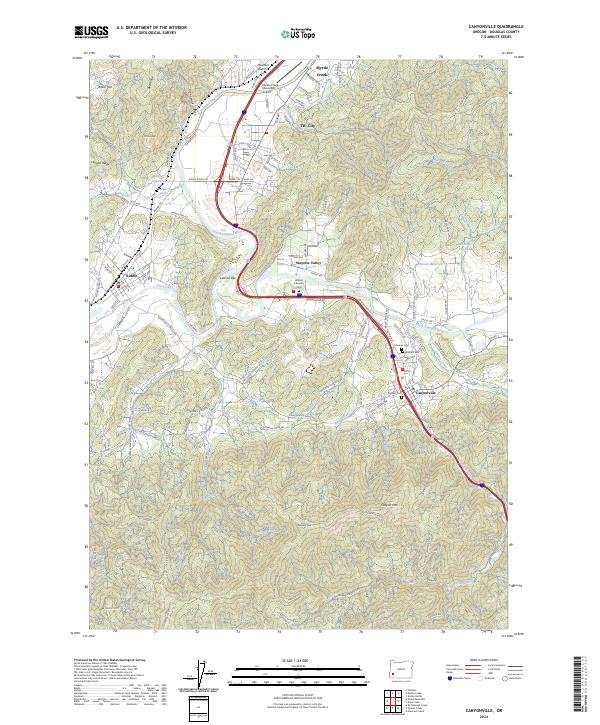 USGS Topographic Map – Canyonville