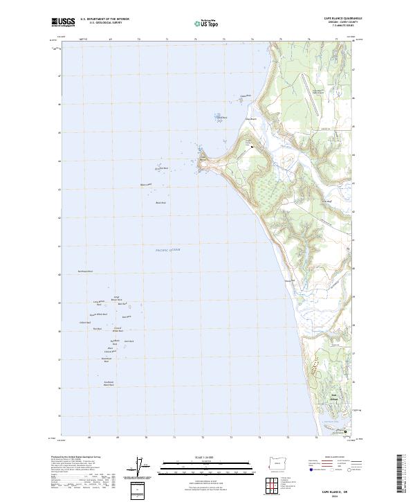 USGS Topographic Map – Cape Blanco