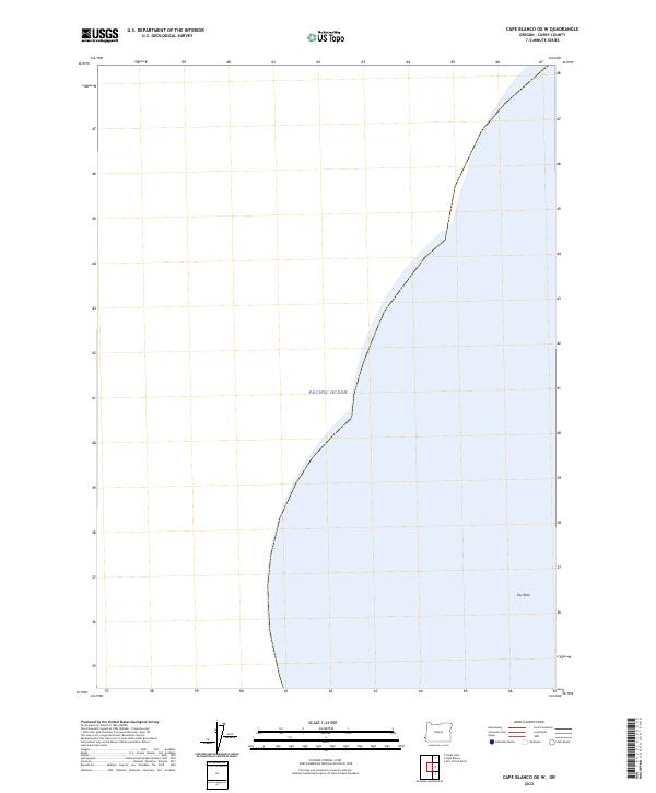 USGS Topographic Map – Cape Blanco OE W