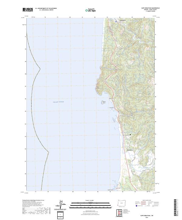 USGS Topographic Map – Cape Sebastian