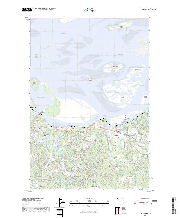 USGS Topographic Map – Cathlamet Bay